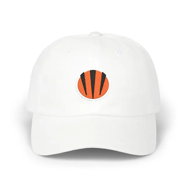 Abstract geometric shapes in orange, black, and white arranged in a flat, minimalist pattern.