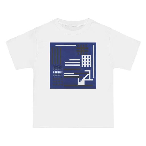 only color plate 003: Navy background with geometric white lines and dark blocks