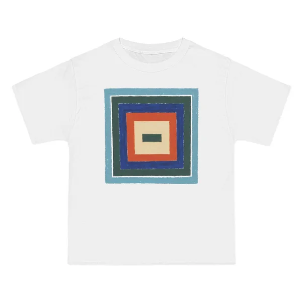 only color plate 005: Nested squares in teal, orange, and cream with soft edges