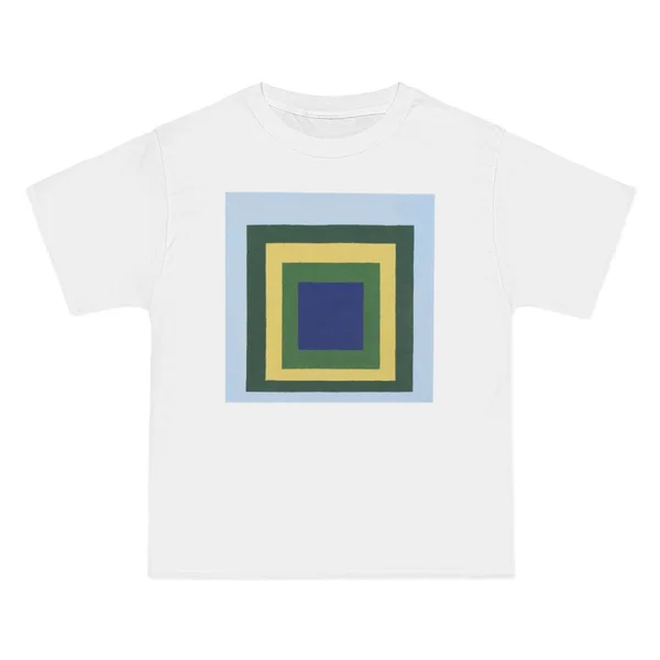 only color plate 010: Nested squares in green, yellow, blue, and sage green