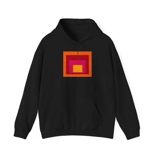 plate 012 on a black hoodie, front view