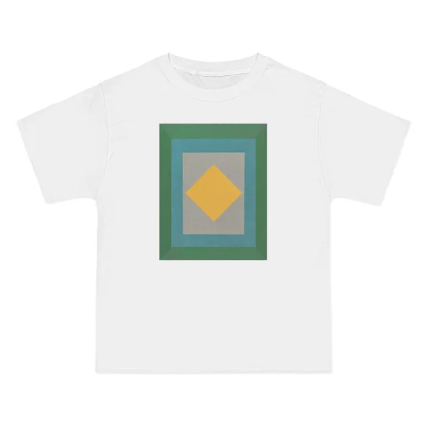 only color plate 015: Nested squares in teal green, grey, and mustard yellow