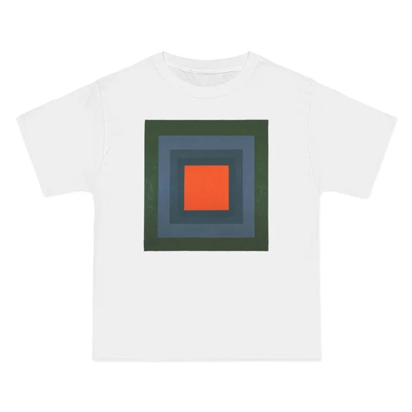 only color plate 020: Concentric squares in forest green, blue-grey, and orange