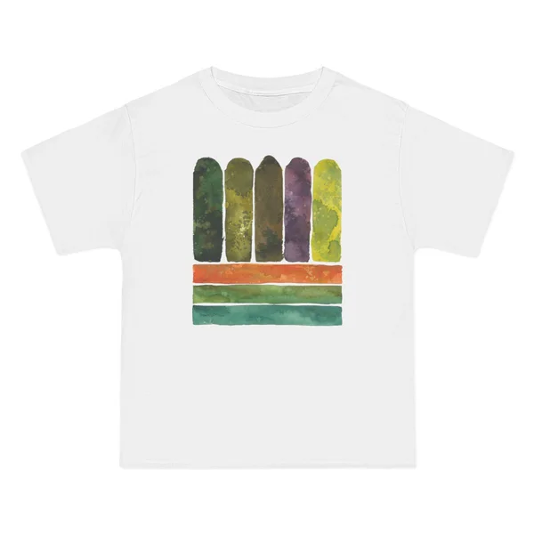 only color plate 063: Vertical stripes in olive, mustard, mauve, and chartreuse
