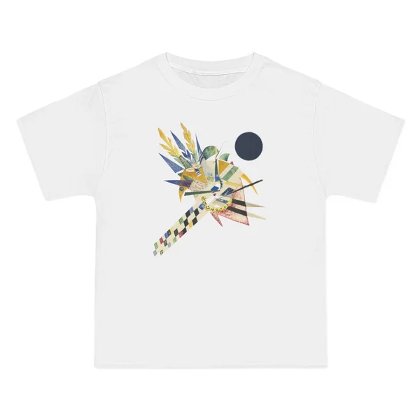 only color plate 072: Dynamic yellow, white, and blue geometric shapes on black