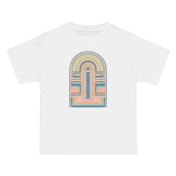 only color plate 074: Concentric arches in blue, grey, and peach tones