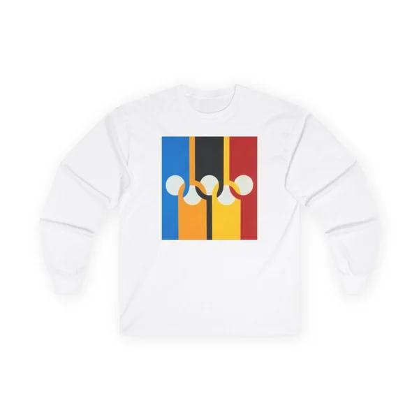 plate 120 on a white long sleeve tee, front view