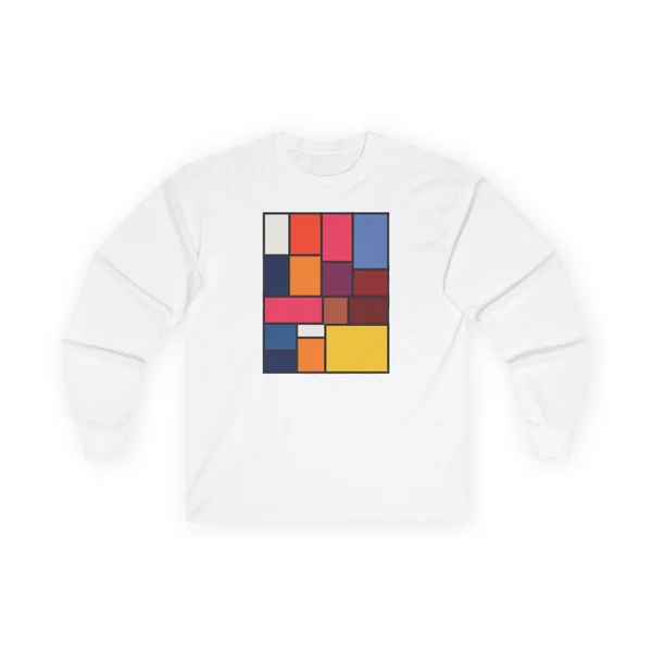 plate 124 on a white long sleeve tee, front view