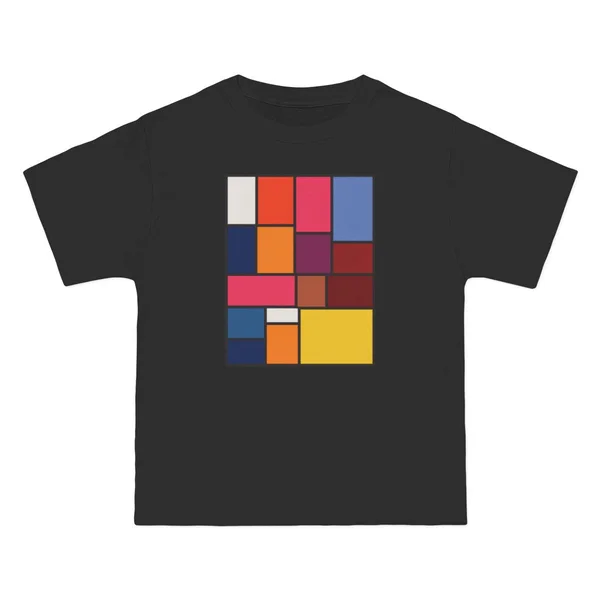 plate 124 on a black beefy tee, front view