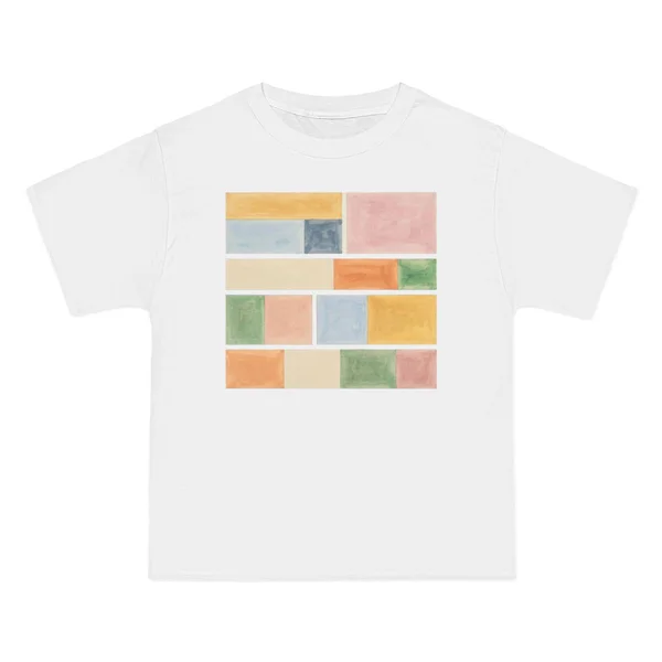 only color plate 130: warm and cool horizontal stripes on cream