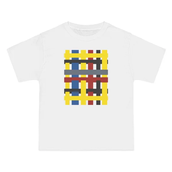 only color plate 136: yellow, blue, red geometric blocks on black