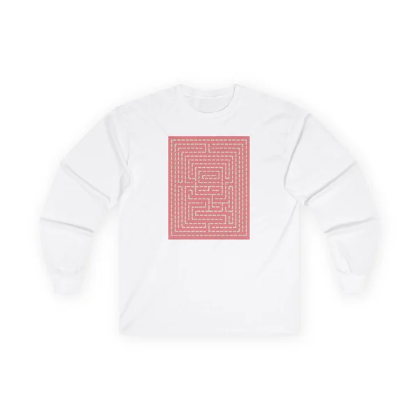 plate 149 on a white long sleeve tee, front view
