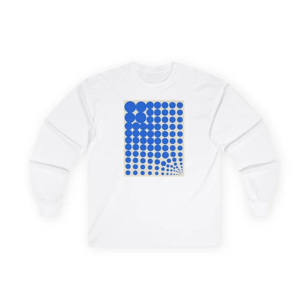 plate 150 on a white long sleeve tee, front view