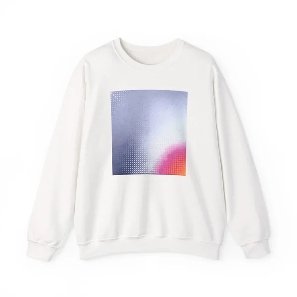 plate 154 on a white crewneck, front view