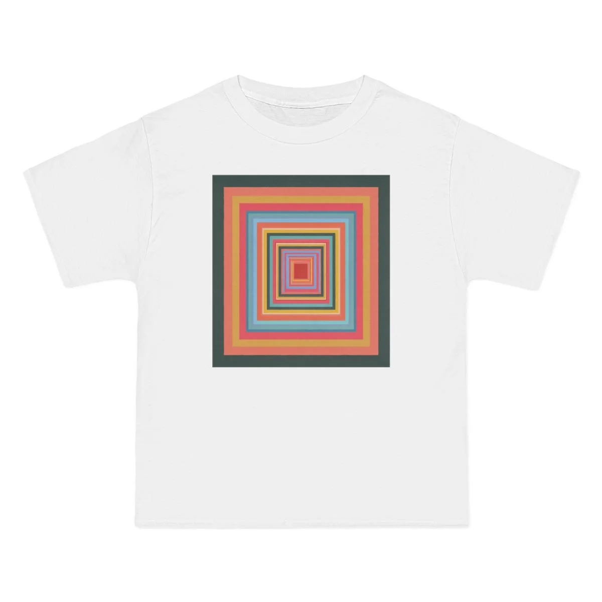 only color plate 155: nested squares in orange, coral, red on black
