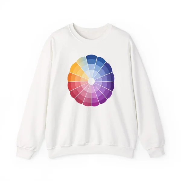 plate 185 on a white crewneck, front view