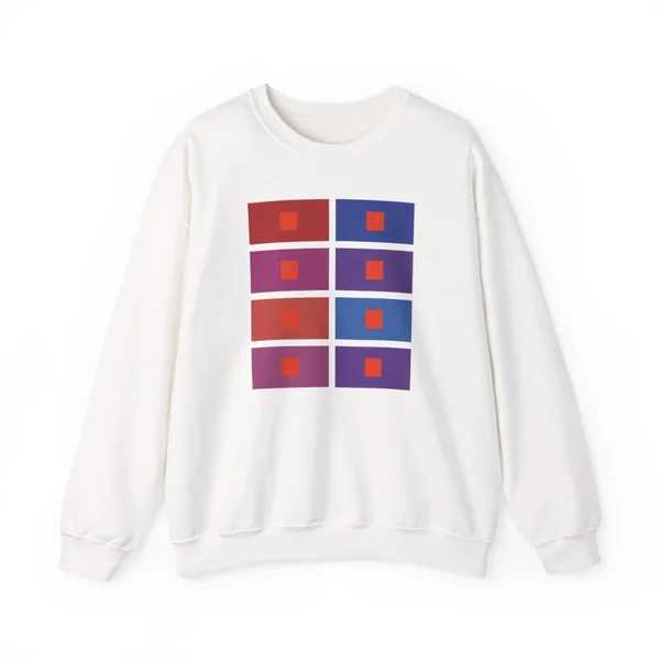 plate 206 on a white crewneck, front view