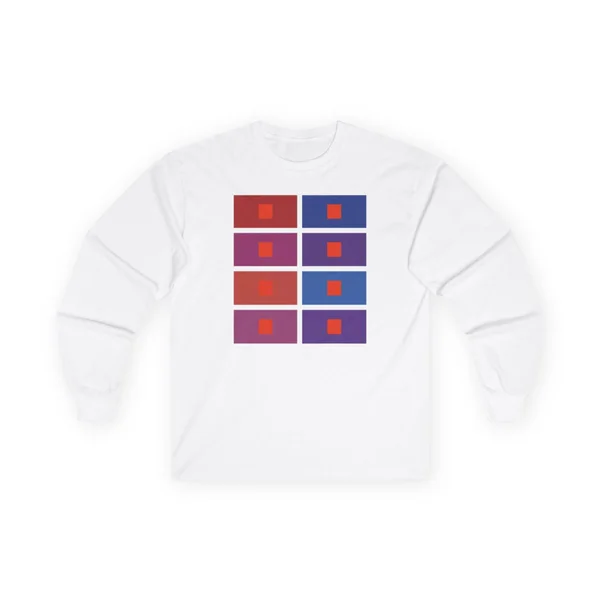 plate 206 on a white long sleeve tee, front view