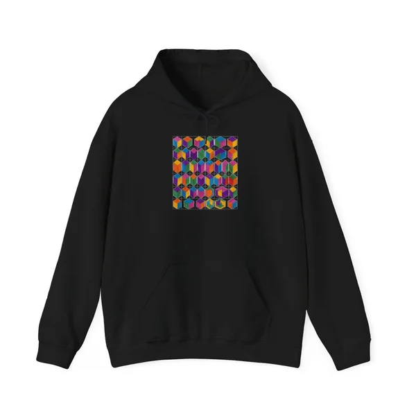 plate 217 on a black hoodie, front view