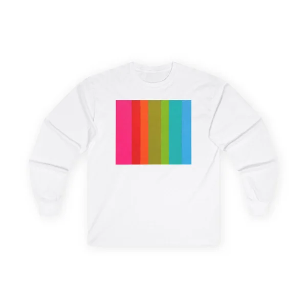 plate 254 on a white long sleeve tee, front view