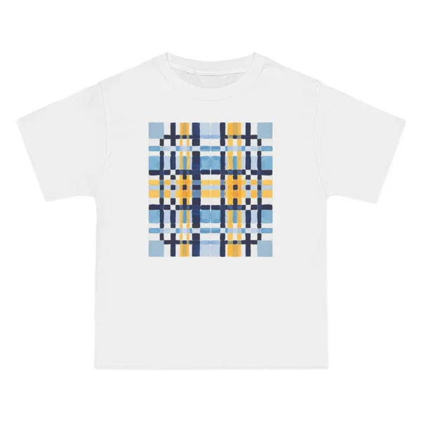 only color plate 262: Checkerboard grid in navy and gold on white