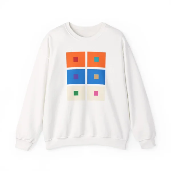 plate 267 on a white crewneck, front view