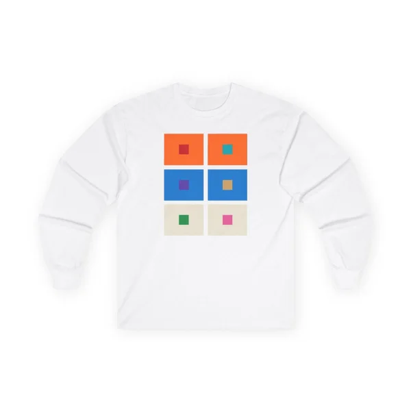 plate 267 on a white long sleeve tee, front view