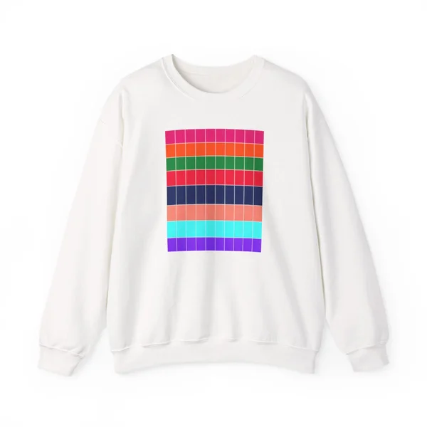 plate 276 on a white crewneck, front view