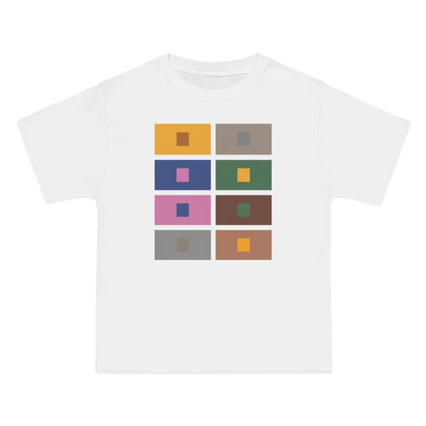 only color plate 280: Tan background with pink, gray squares, navy and olive below