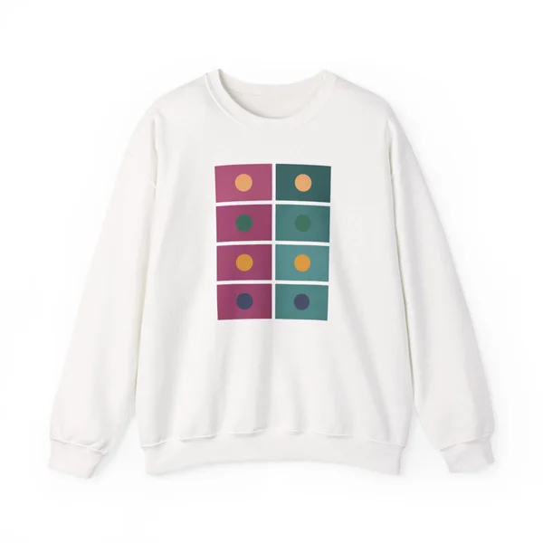 plate 289 on a white crewneck, front view