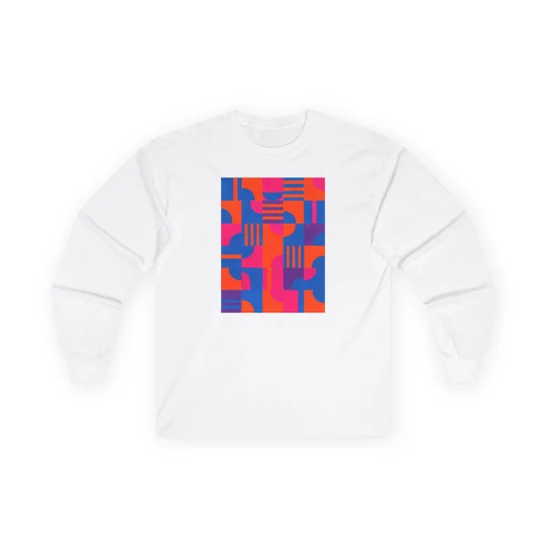 plate 290 on a white long sleeve tee, front view