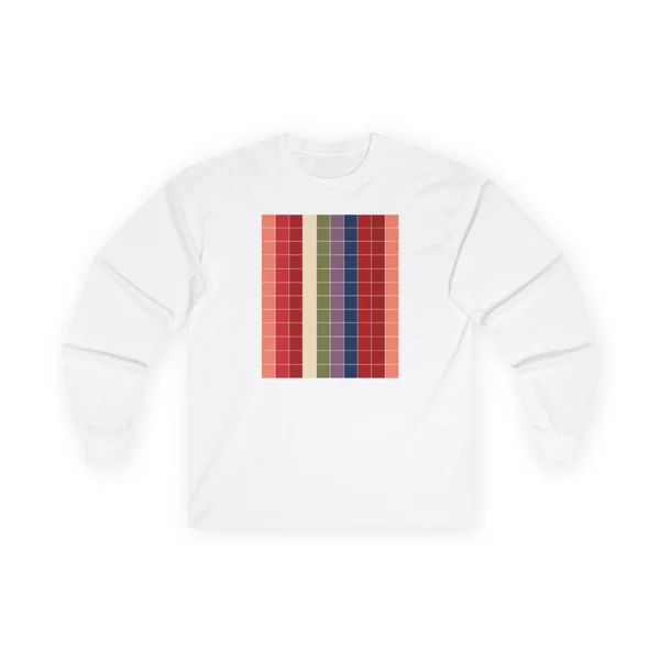 plate 306 on a white long sleeve tee, front view