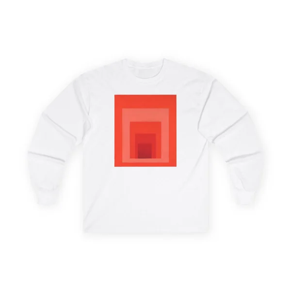 plate 312 on a white long sleeve tee, front view