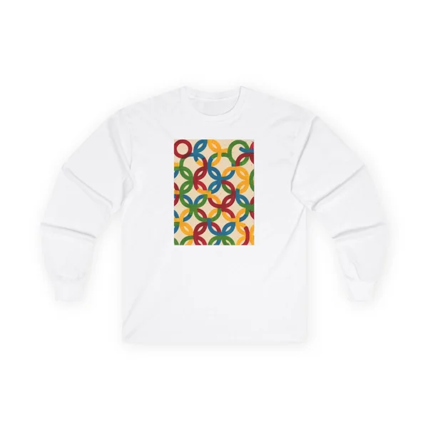 plate 327 on a white long sleeve tee, front view