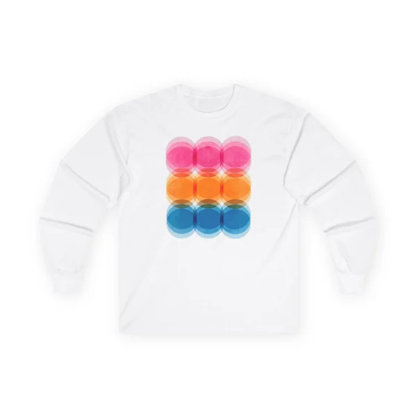 plate 369 on a white long sleeve tee, front view