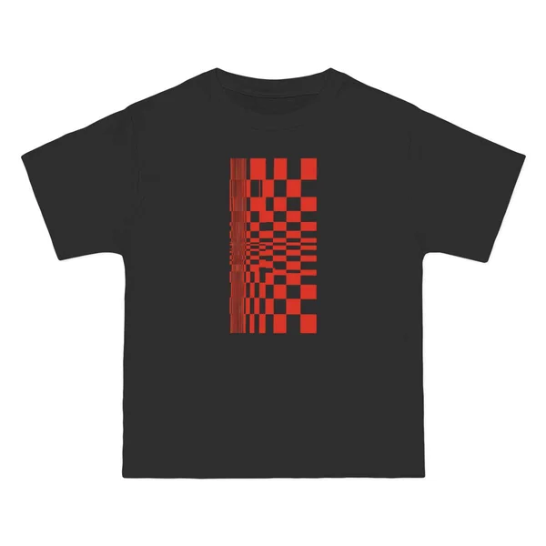 plate 373 on a black beefy tee, front view