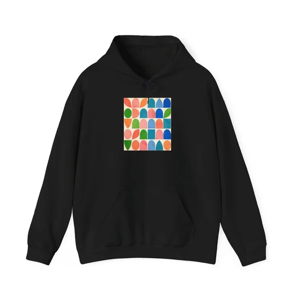 plate 409 on a black hoodie, front view