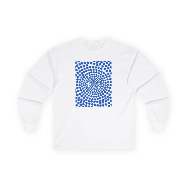 plate 430 on a white long sleeve tee, front view