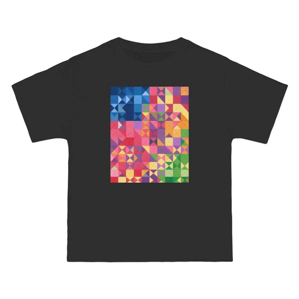 plate 456 on a black beefy tee, front view