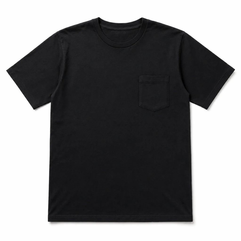 Pocket tee, Black, front